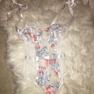 Floral one piece lingerie